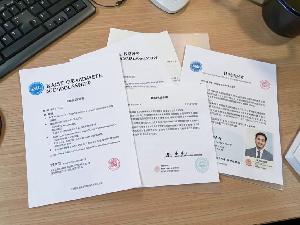 Required documents for the KAIST Graduate Scholarship application.