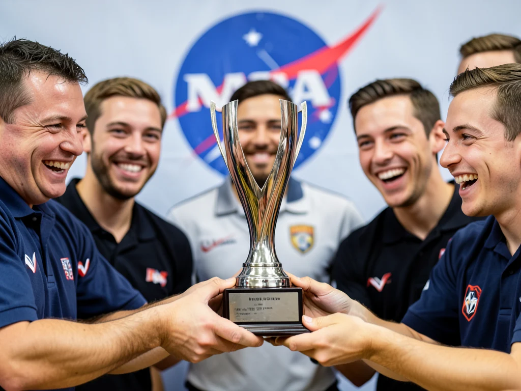 Award ceremony for outstanding projects at the NASA Space Apps Challenge.