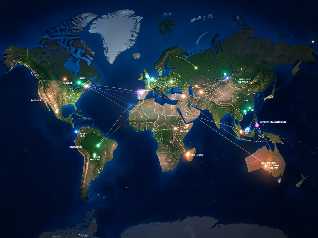 A world map illustrating the global reach of the NASA Space Apps Challenge.