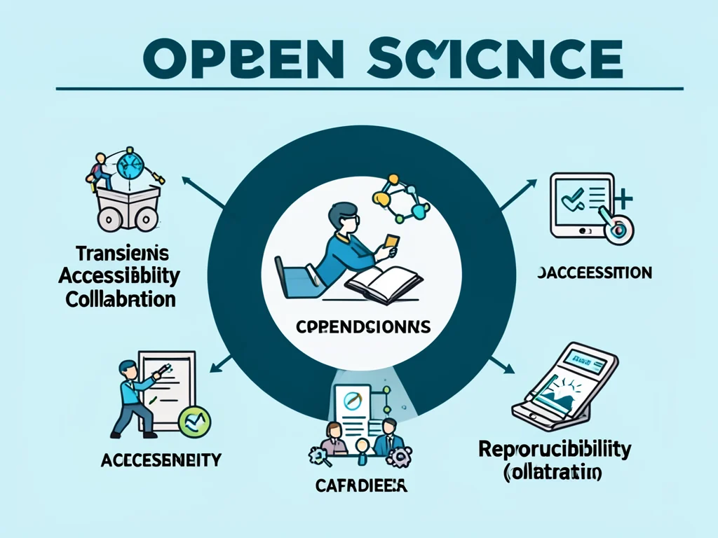 Conceptual graphic explaining the core principles of Open Science.