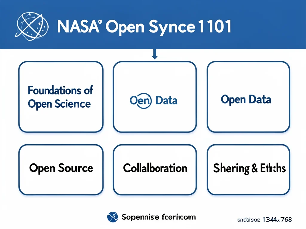 Diagram showing the five modules covered in NASA's Open Science 101 course.