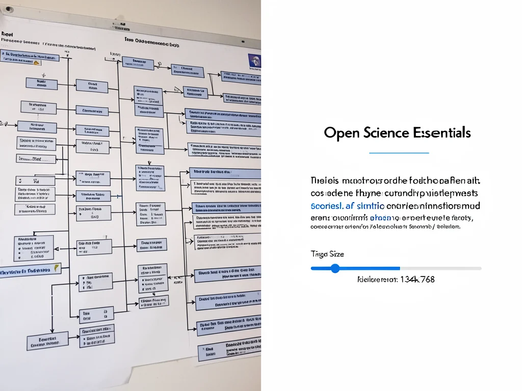 Comparison graphic showing complex research versus streamlined open science practices.