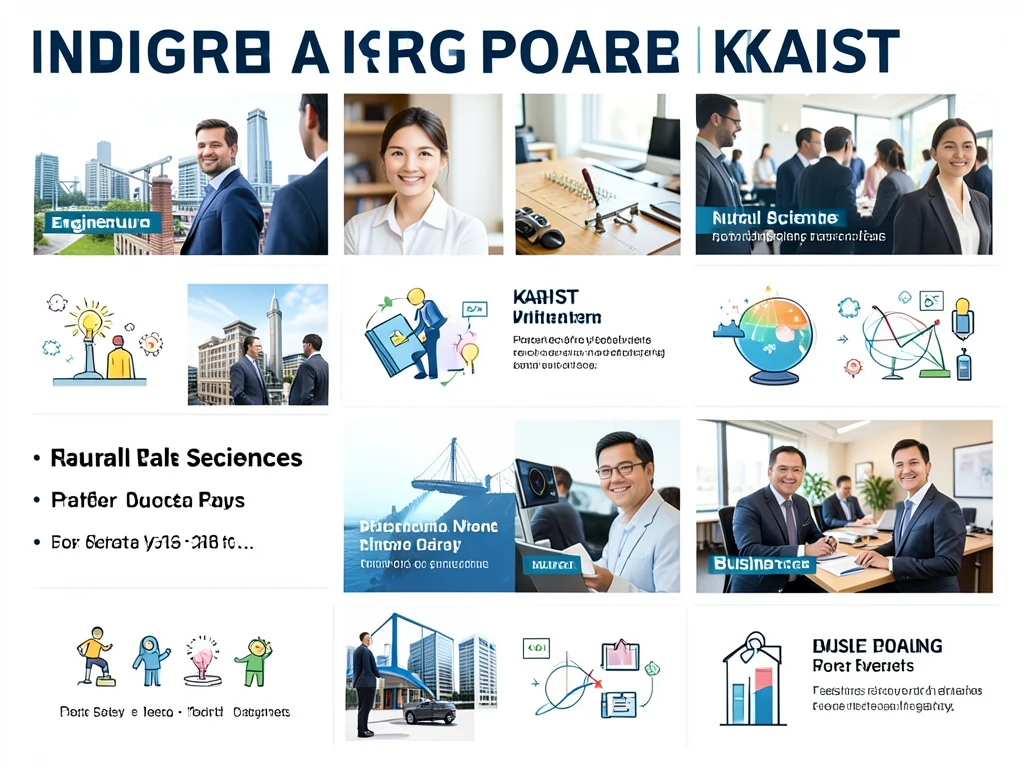 Diverse fields of study available at KAIST, including engineering, science, and business.