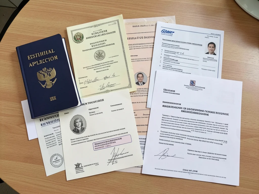 Collection of required documents for scholarship application, including certificates and test reports.