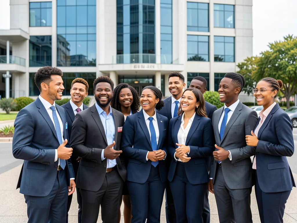 Young South African graduates participating in a professional development program.