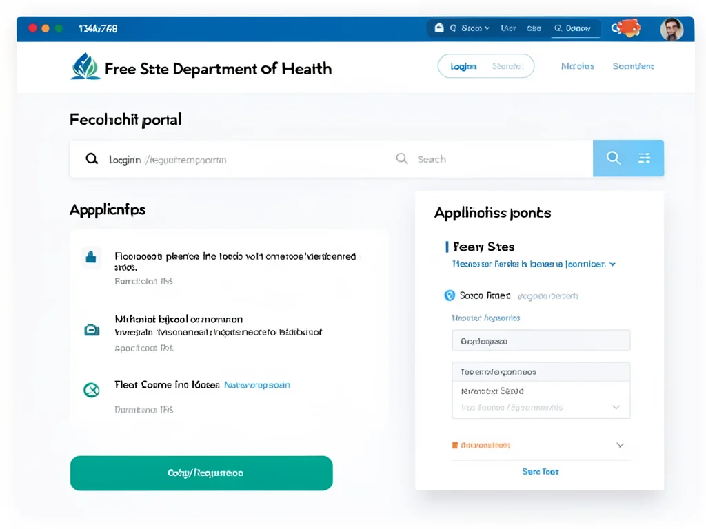 Screenshot of the Free State Department of Health's e-Recruitment portal.