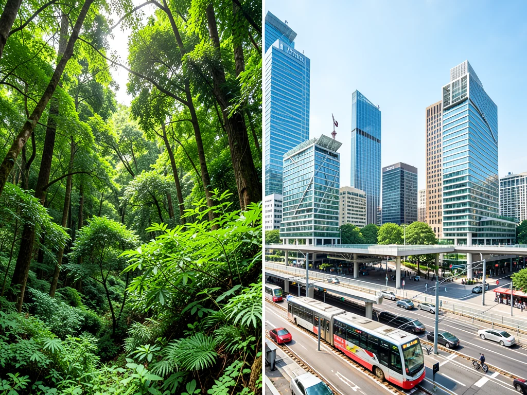 Visual representation of the intersection of financial systems and environmental sustainability.