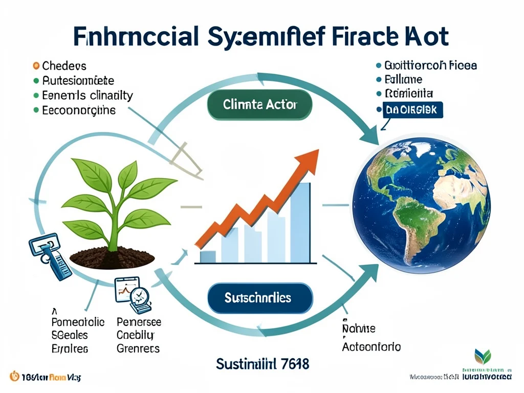 Infographic showing the link between financial systems, climate action, and sustainability.