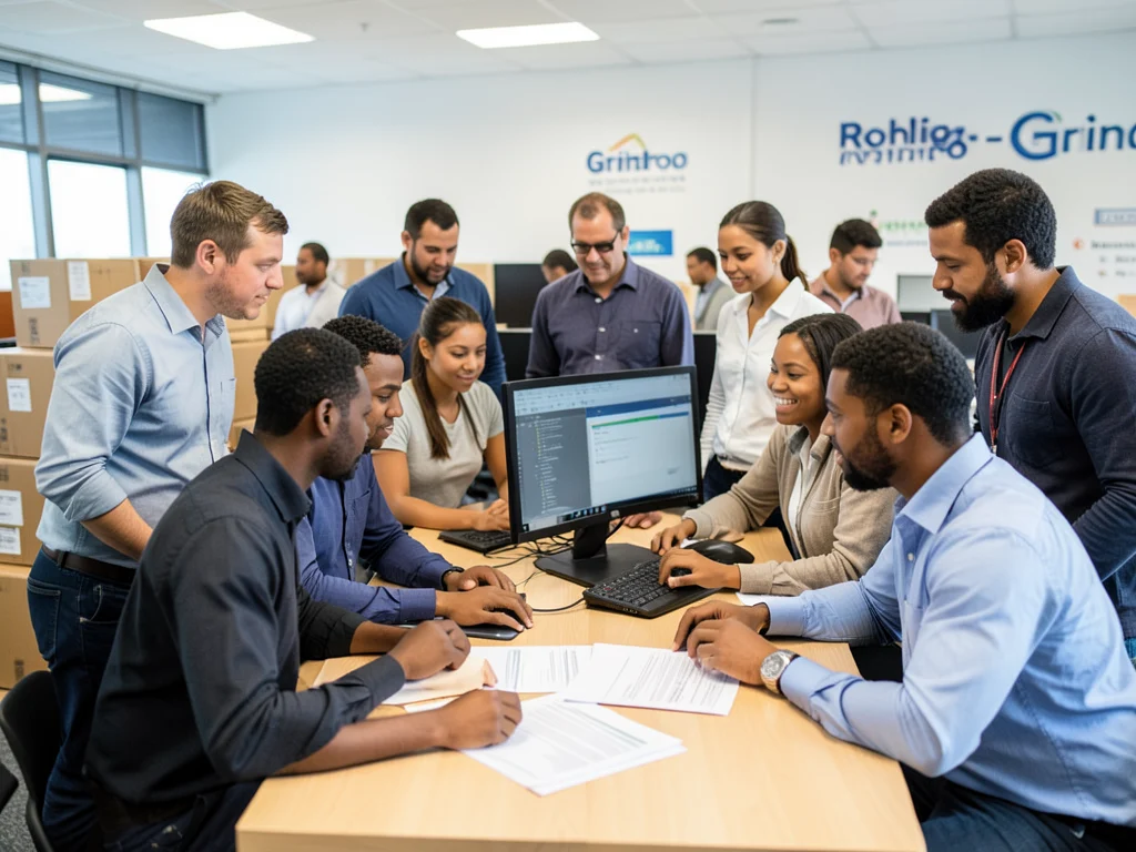 Young South African interns gaining practical experience in a logistics and supply chain office.