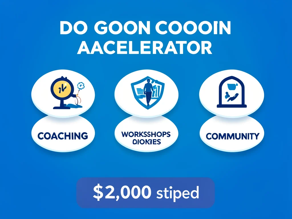 Infographic showing the benefits and rewards of the Do Good Accelerator program.