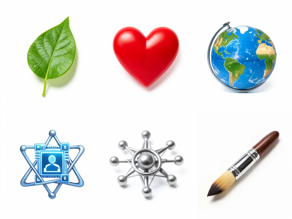 Icons representing the five thematic areas of Tara's Circle 2026: Sustainability, Health, Social Innovation, Technology, and Design.