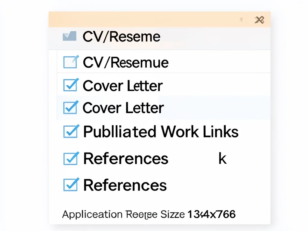 Required documents for fellowship application.