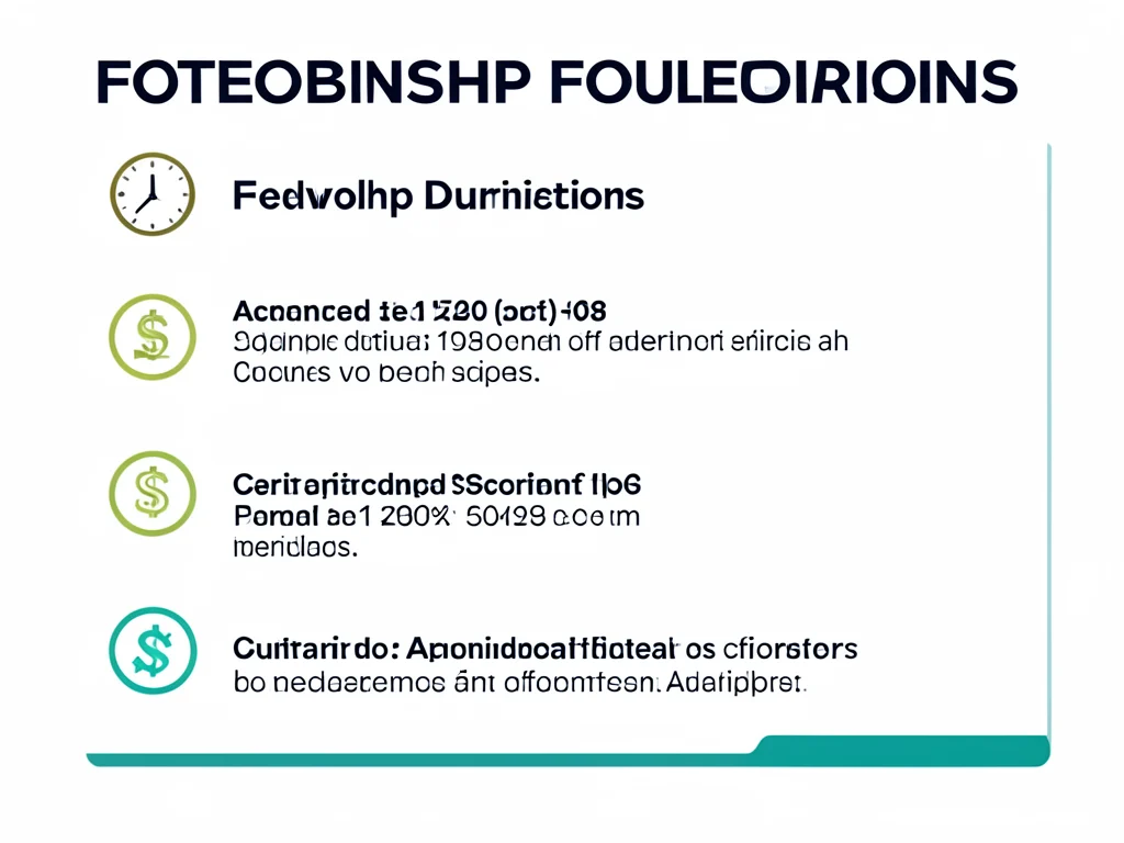 Chart showing fellowship durations and stipends.