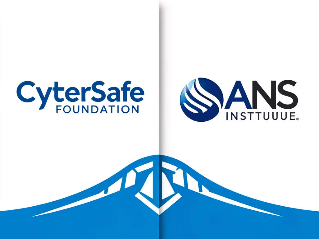 Logos of CyberSafe Foundation and SANS Institute, symbolizing their partnership.