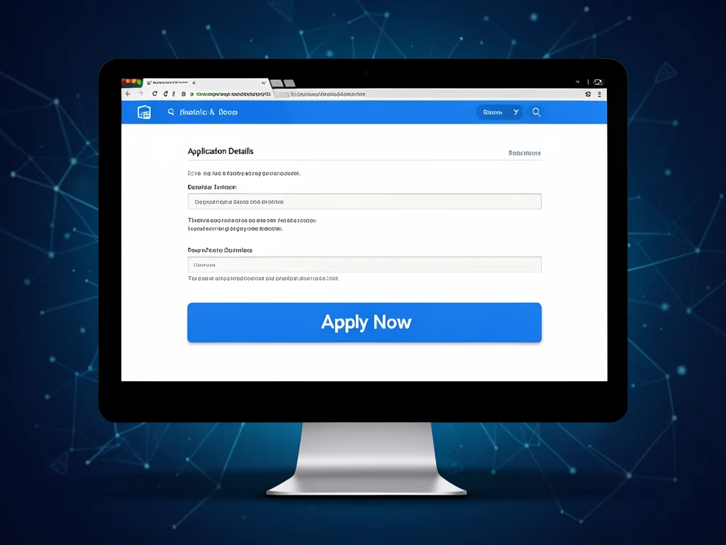 Screenshot simulation of an online application form for the fellowship.