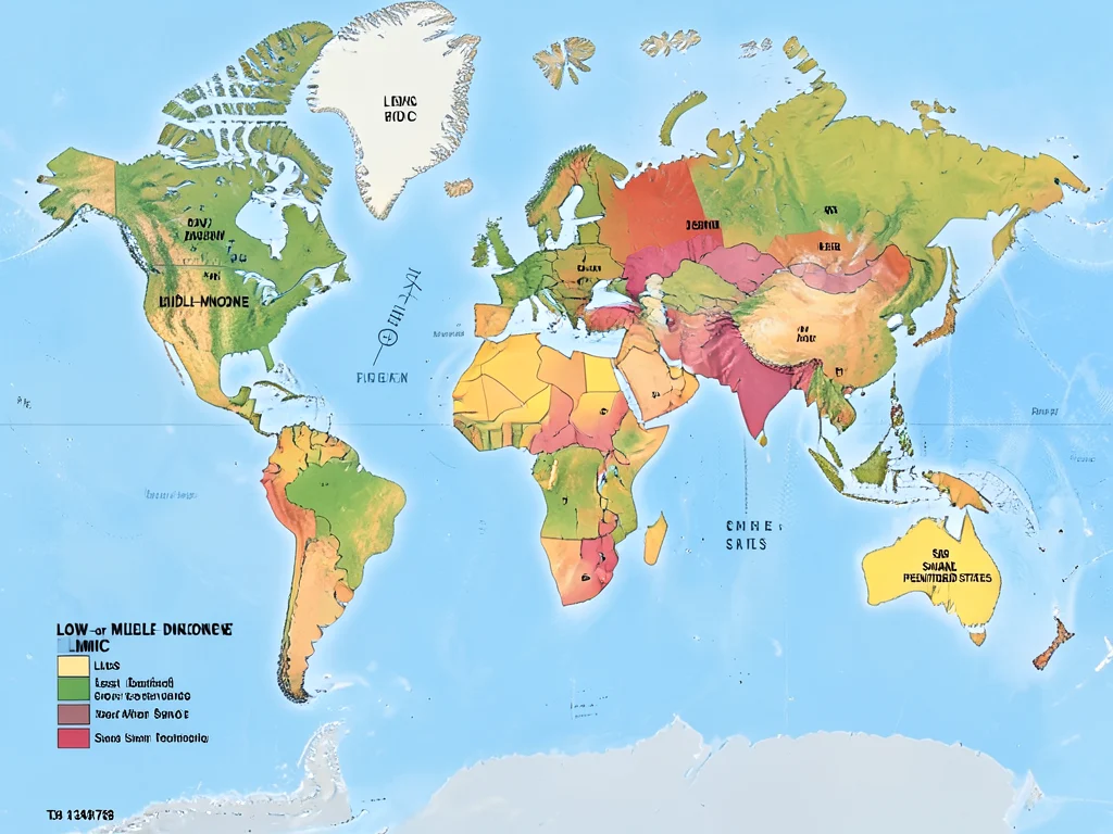 World map indicating eligible regions for the UN program.