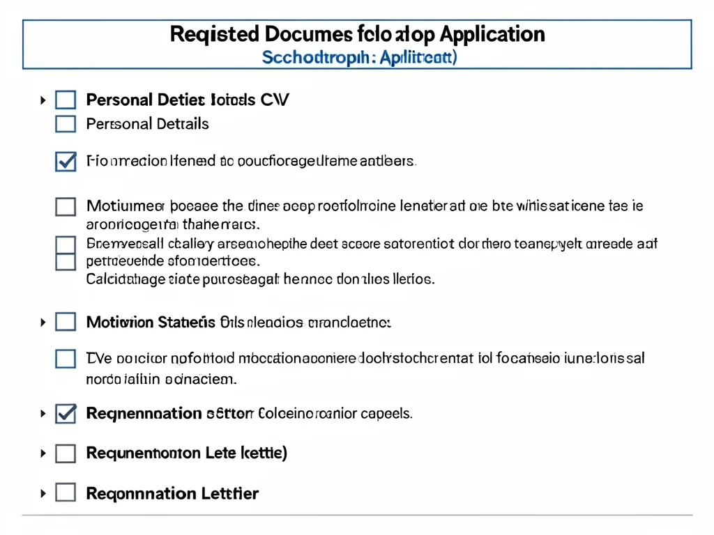 Checklist of required documents for GMHAC Scholarship application.
