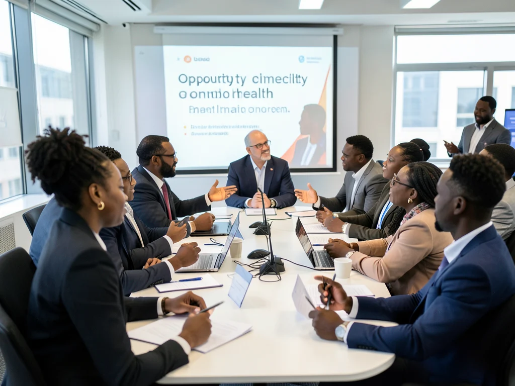 African professionals attending a global mental health conference.