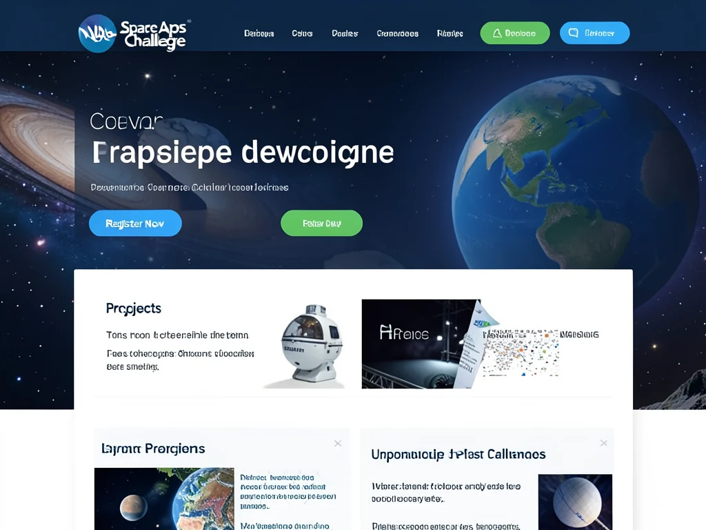 The official NASA Space Apps Challenge website interface.