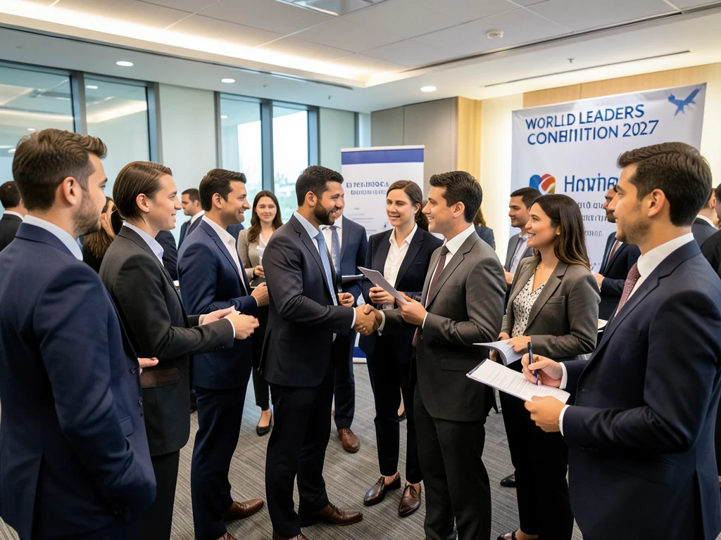 Young leaders networking at the World Leaders Convention.