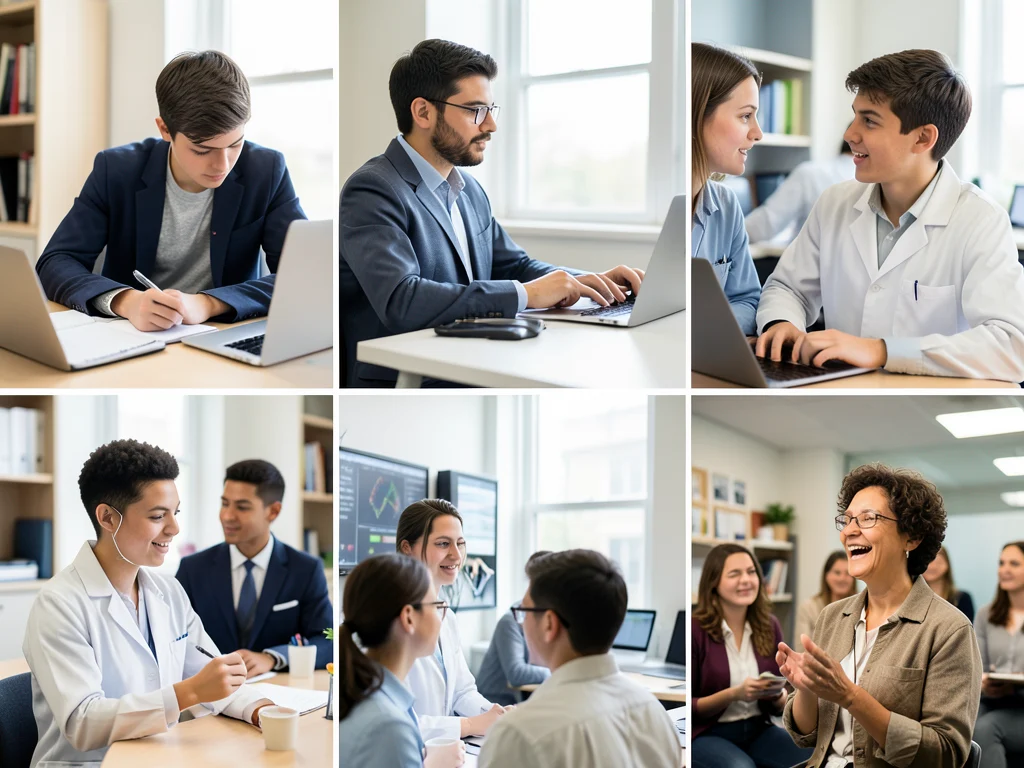 Diverse group of young professionals and students.