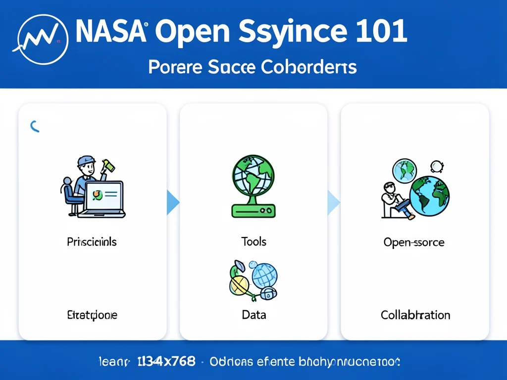 Infographic outlining the five modules of NASA's Open Science 101 course.