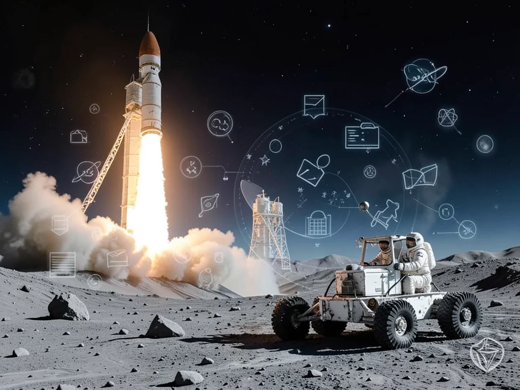 Illustrative image representing NASA's Artemis missions and space technology.