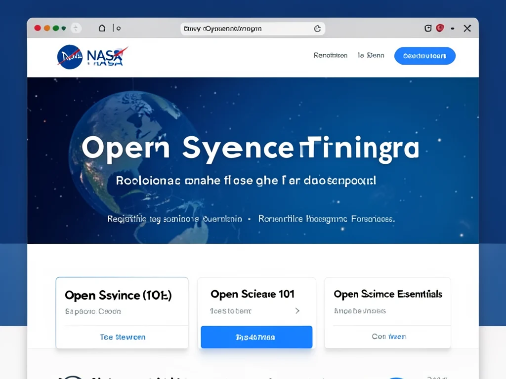Screenshot of the NASA Open Science Training registration page.