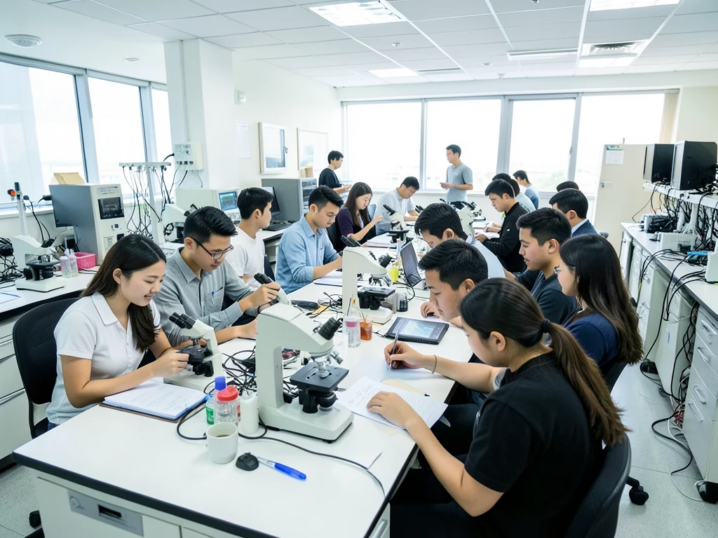 Students conducting research in a NUS laboratory.