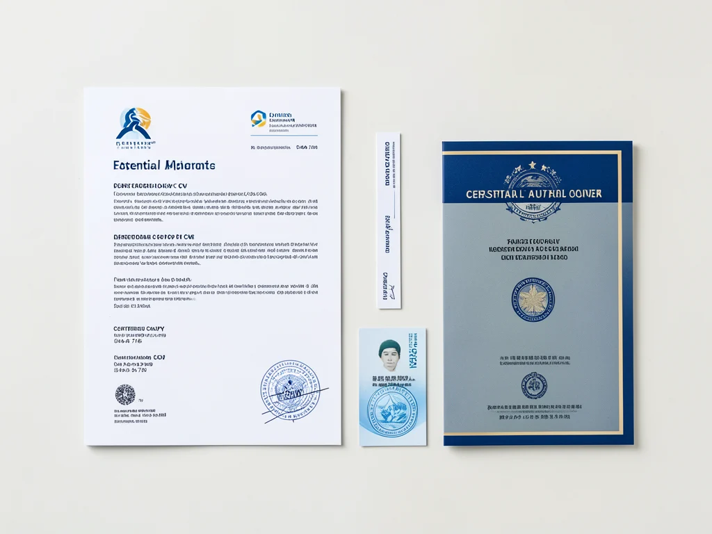 A collection of required documents for the internship application.