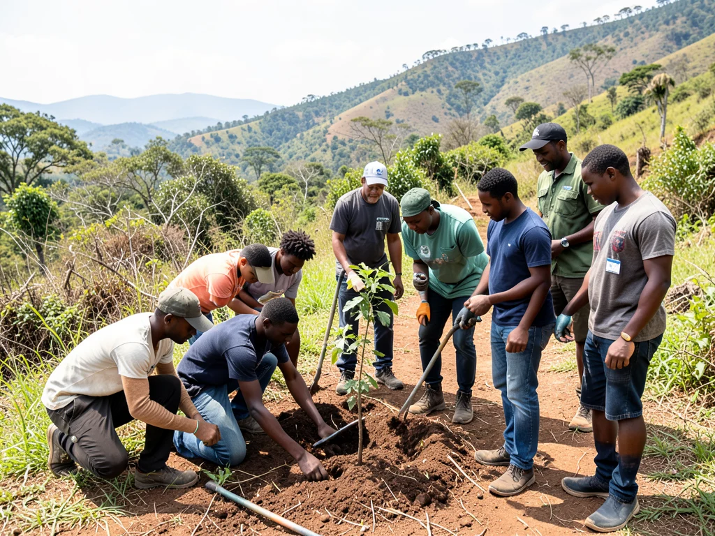 Young adults participating in an outdoor learnership program in Mpumalanga.