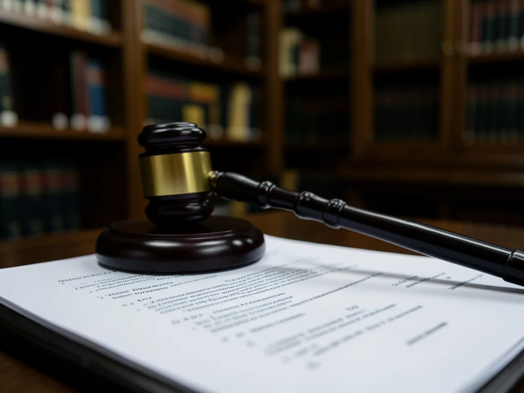 Legal document and gavel symbolizing the legal internship.