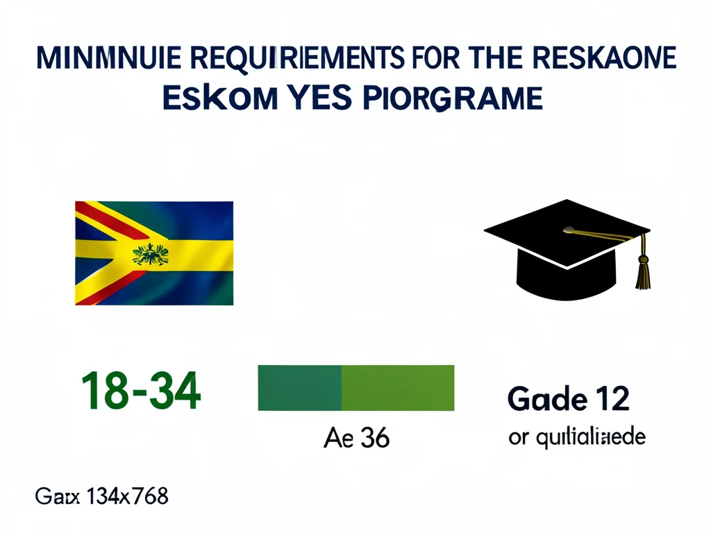 Infographic detailing the minimum eligibility requirements for the Eskom YES Programme.