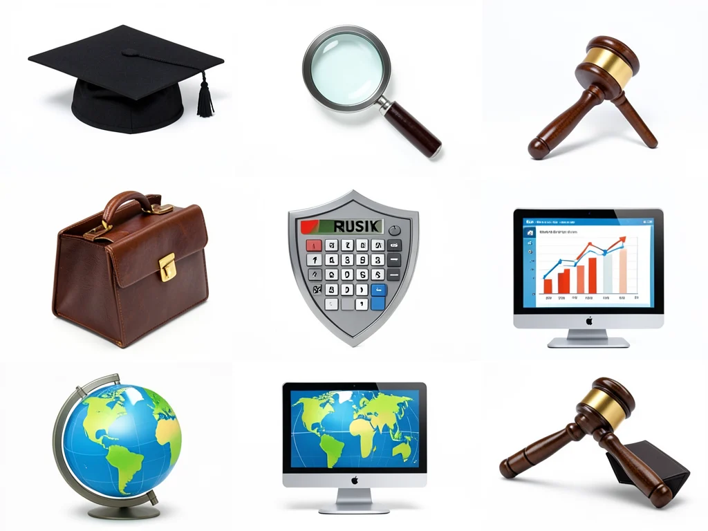Icons representing various relevant fields of study for the internship.
