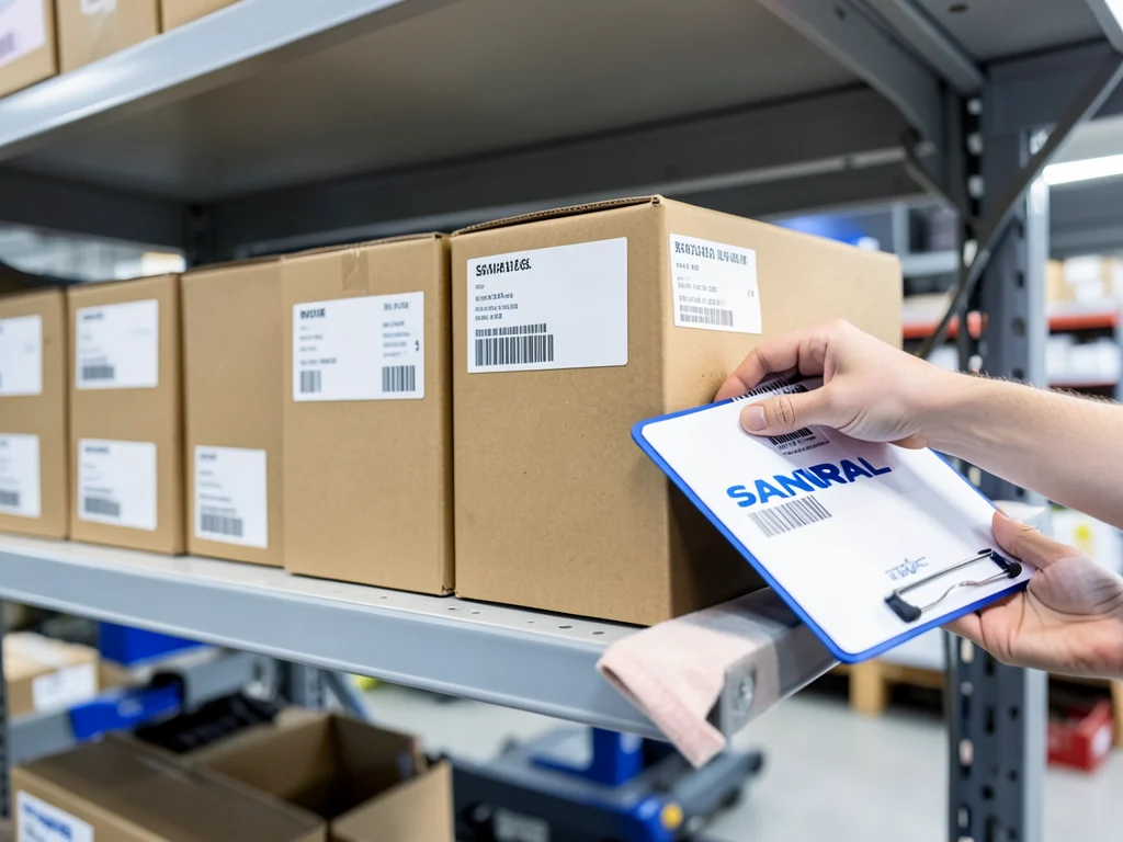 Warehouse environment showing stock and asset management processes.