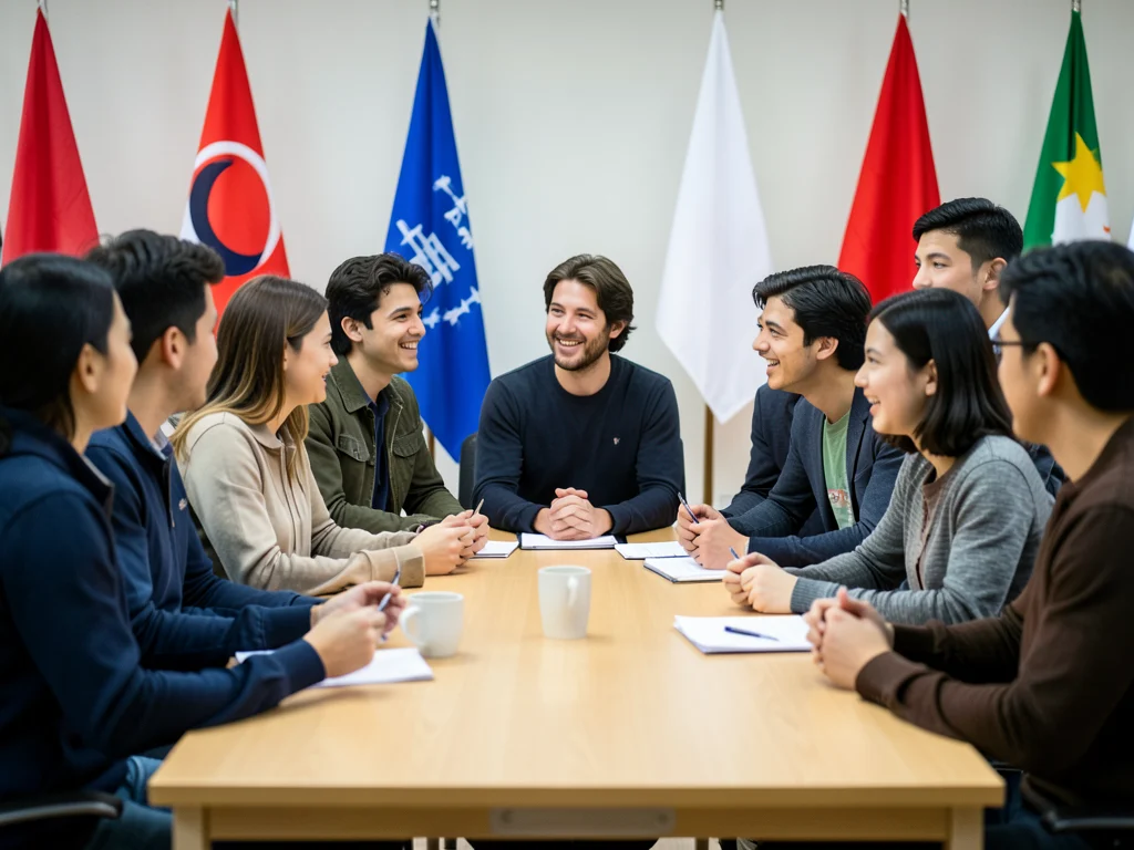 Young participants from Western Balkans and Japan collaborating in a discussion.