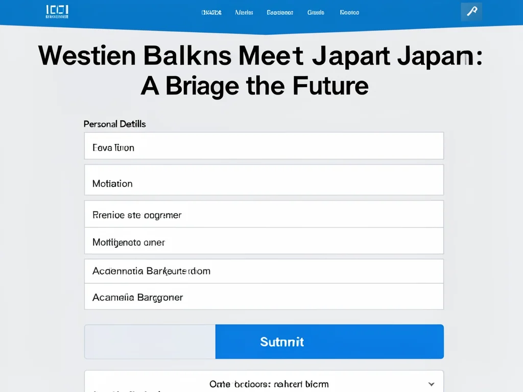 Online application form for the 'Western Balkans Meet Japan' program.