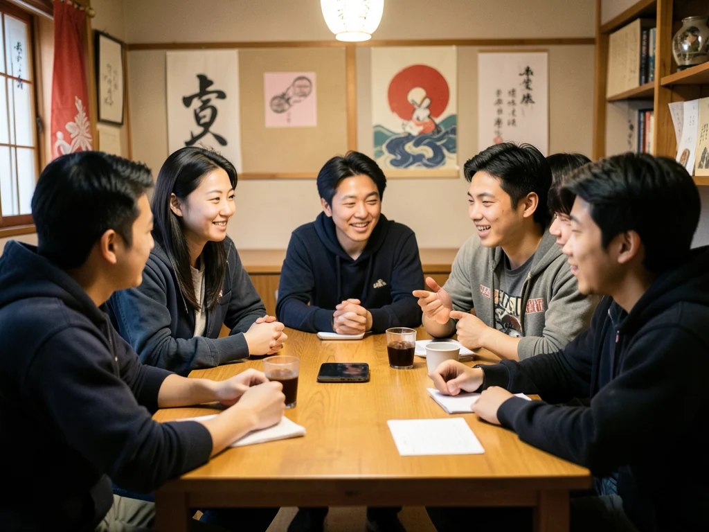 Young participants from Western Balkans and Japan collaborating in a discussion.