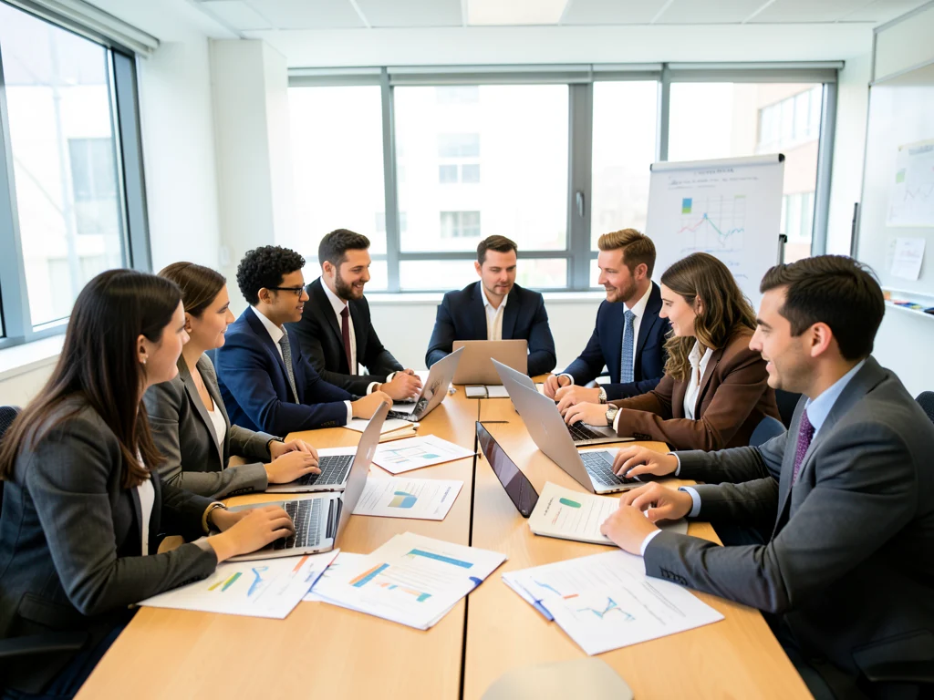 Students and professors engaged in international research collaboration.