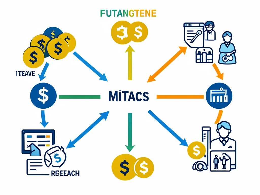 Visual representation of the funding structure for the Mitacs Globalink Research Award.
