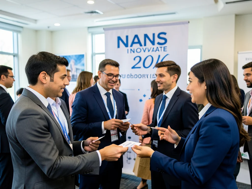 Students networking with industry leaders and potential investors at NANS Innovate 2026.