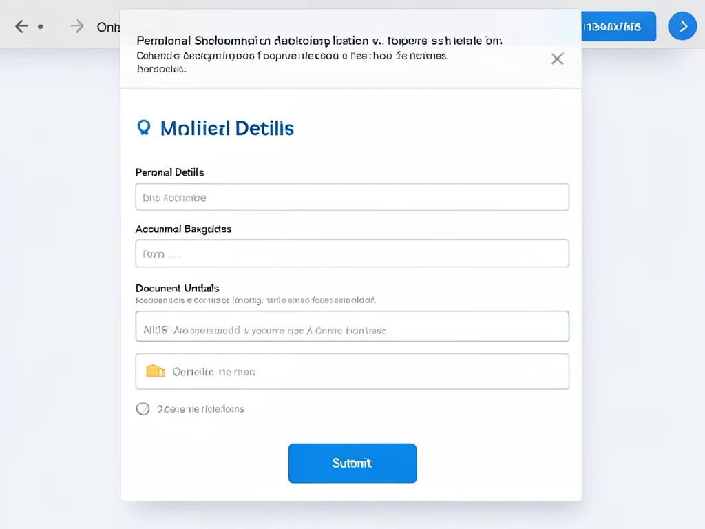 Online scholarship application form interface.
