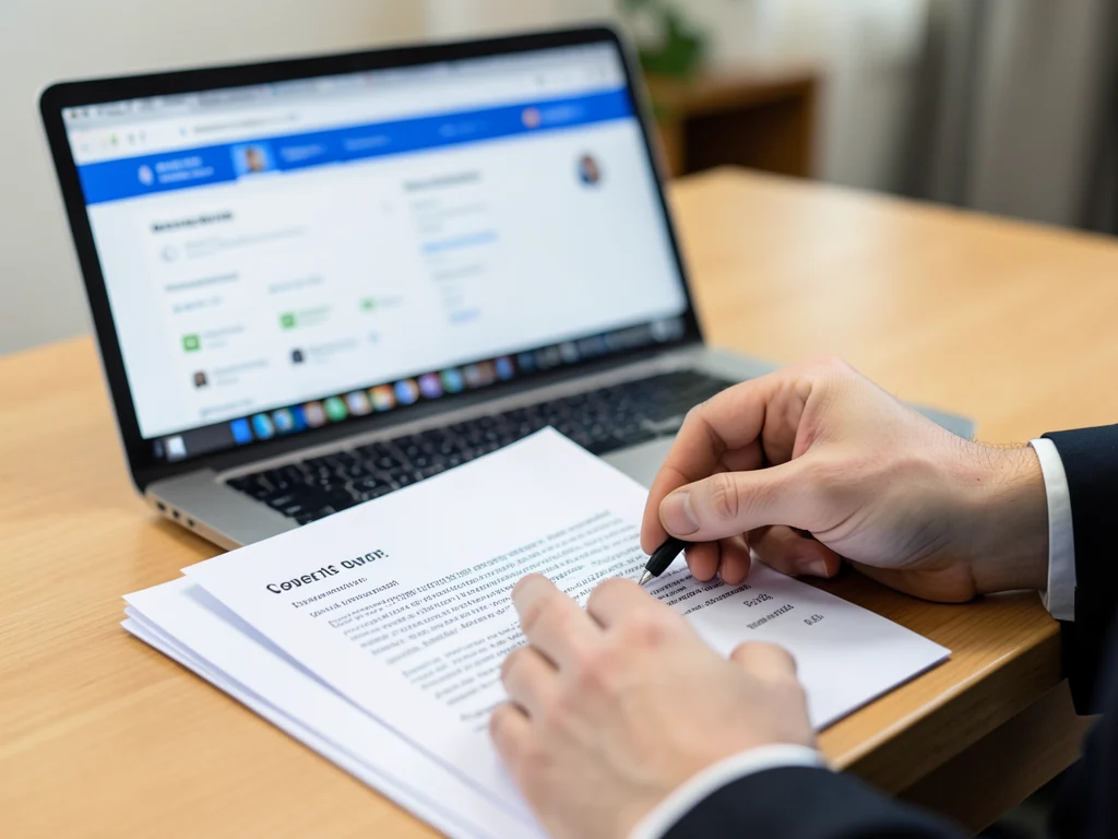 Graduate preparing application documents including CV and cover letter for an internship.