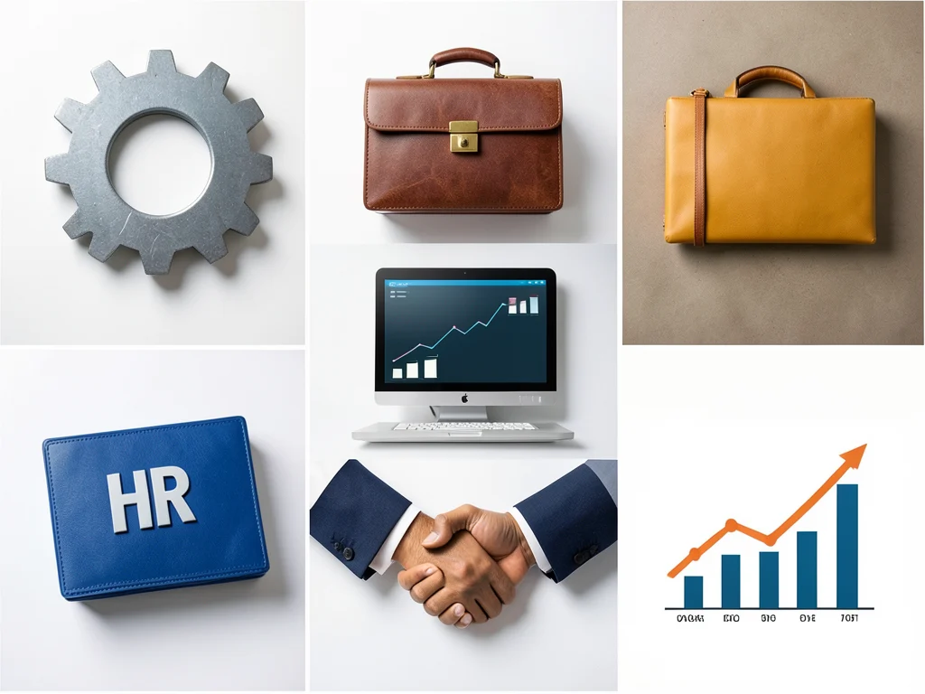 Icons representing administration, finance, IT, HR, transport, engineering, and planning.