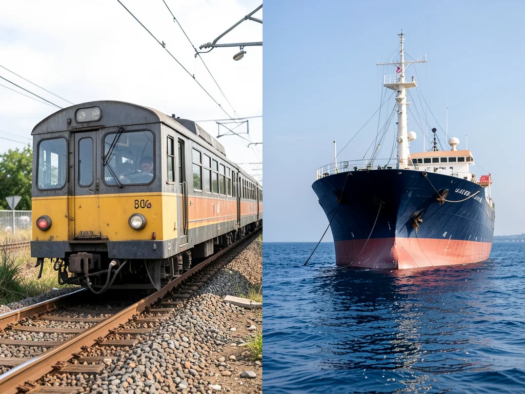 Images of a train and a ship, representing rail and maritime internship opportunities.