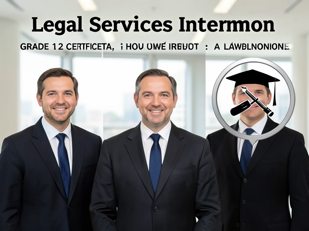 Infographic illustrating the educational and employment requirements for the Legal Services internship.