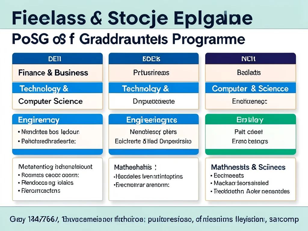 Infographic detailing eligible fields of study for the PSG Graduate Programme.