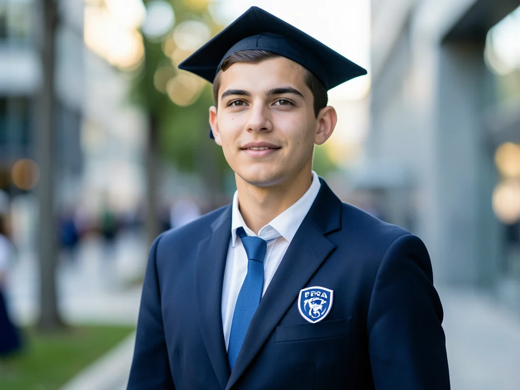 Ambitious young graduate ready to start their career.
