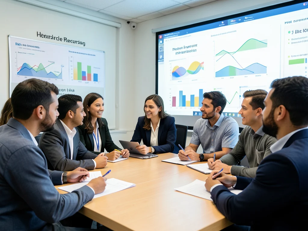 Interns participating in a human resources training session.