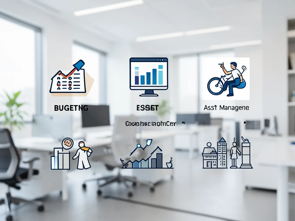 Icons representing financial management disciplines available for internships.